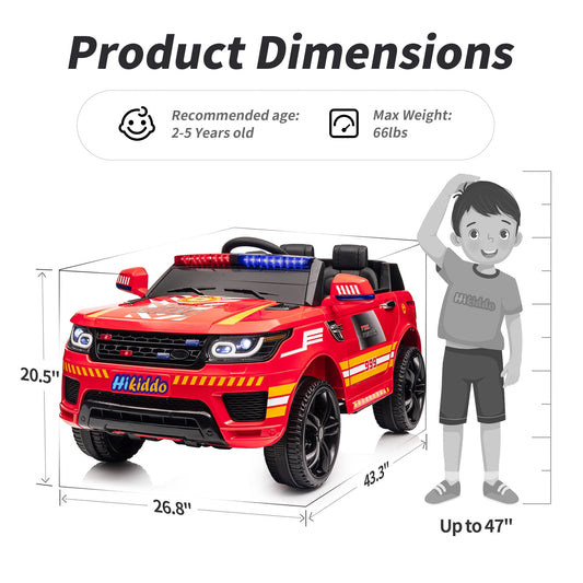 Outfunny Electric Police Car for Kids, 24 Volt Kids Ride on Toys w/ 400W Motors, Megaphone, Remote, Bluetooth - Red