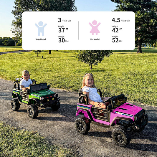 Outfunny 24V Kids Ride on Toy, Ride on Truck Electric Car for Kids with Remote Control, Bluetooth, Hot Pink
