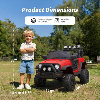 Outfunny 24 Volt Ride on Cars for Kids, Battery Operated Ride on Toy Truck w/ Remote, Bluetooth, 400W Power - Red