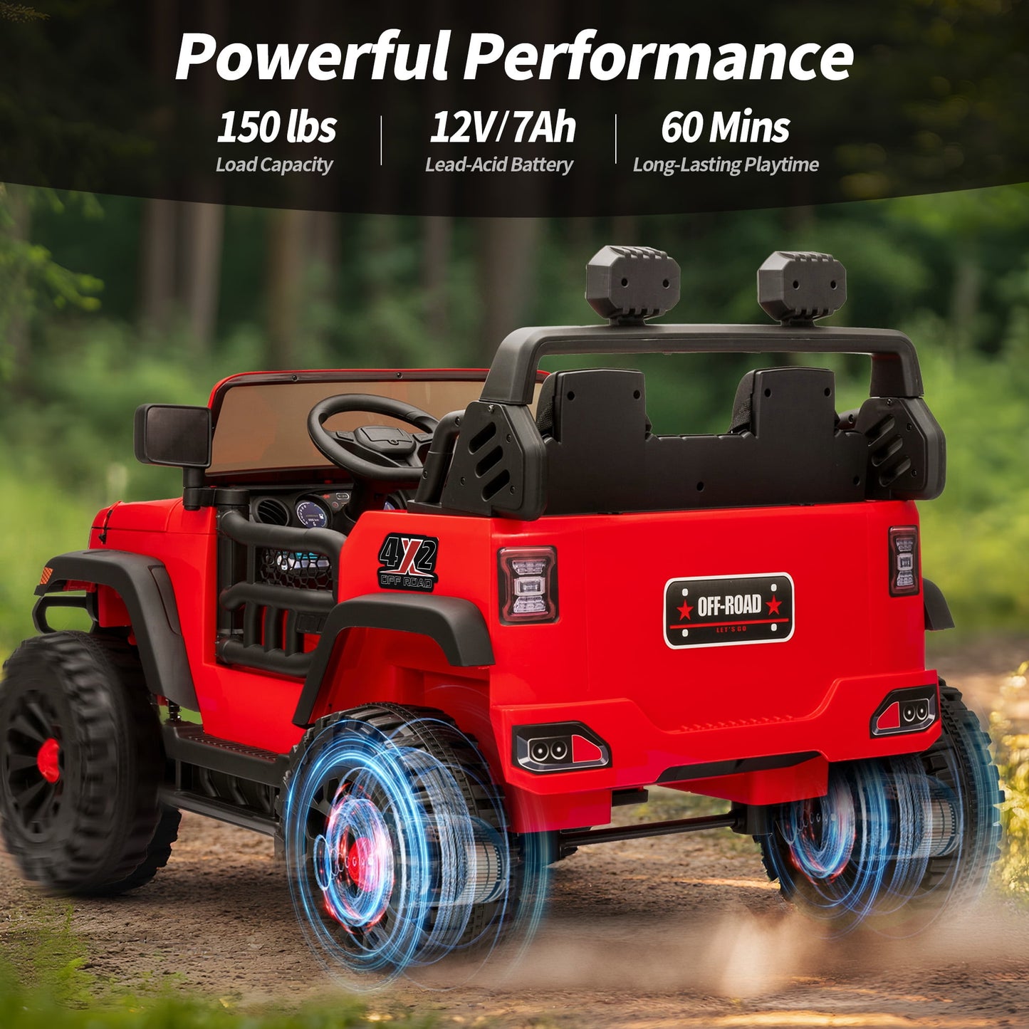 Outfunny 12V Kids Ride on Toys, 2 Seater Electric Ride on Truck Car for Big Kids with Remote, Bluetooth - Red