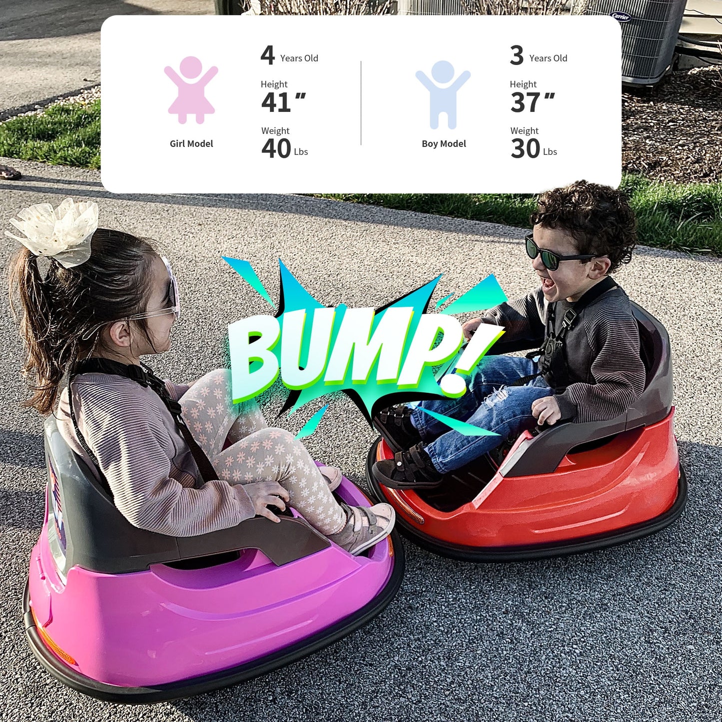 Outfunny 6V Bumper Car for Kids, Ride on Toys Bumper Car for Toddlers with Remote & Music - Red
