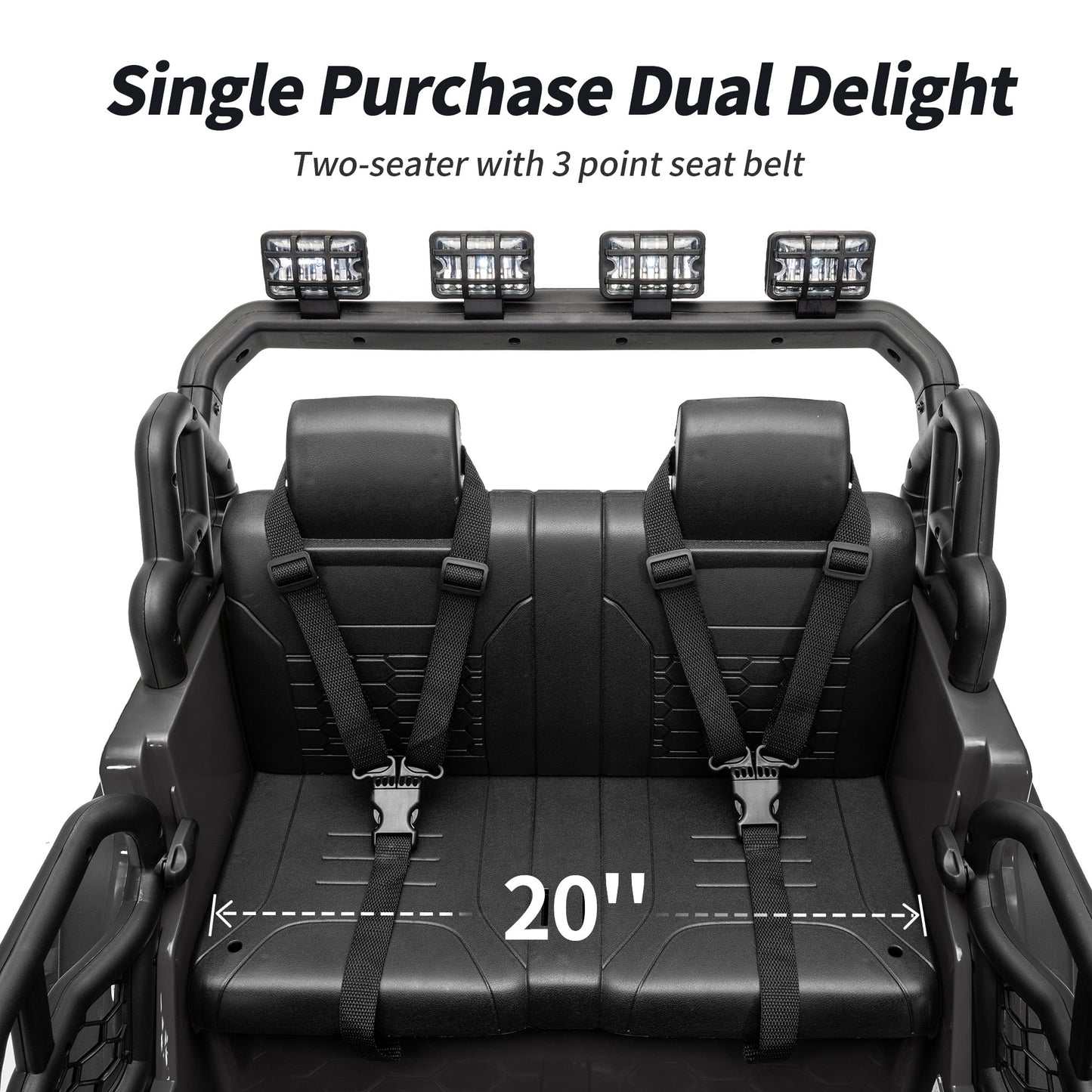 Outfunny 12V 7Ah Kids Ride on Truck, 2 Seater Electric Ride on Toys Car for Big Kids w/ Remote, Bluetooth - Black