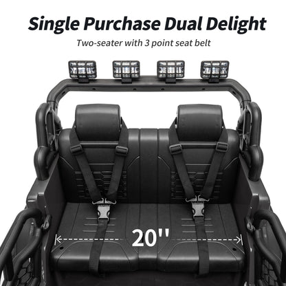 Outfunny 12V 7Ah Kids Ride on Truck, 2 Seater Electric Ride on Toys Car for Big Kids w/ Remote, Bluetooth - Black