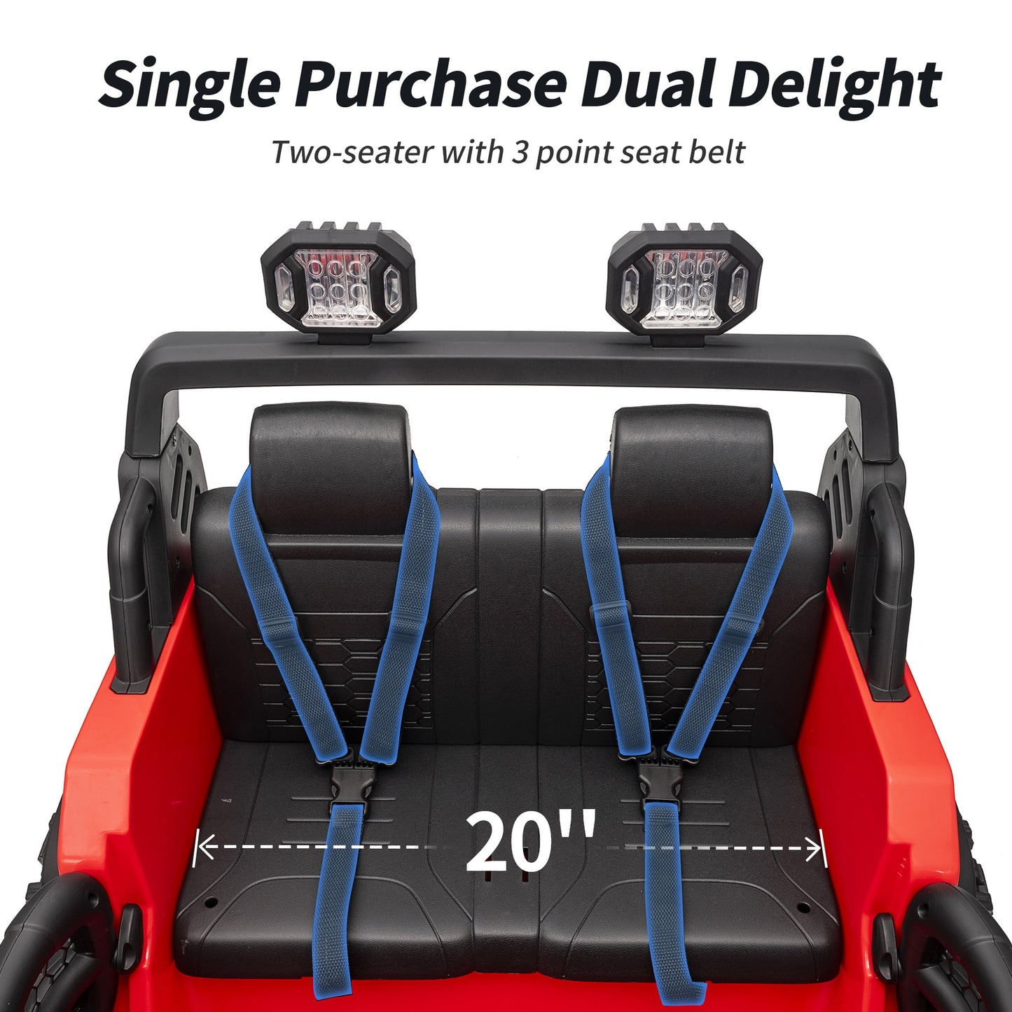 Outfunny 12V Kids Ride on Toys, 2 Seater Electric Ride on Truck Car for Big Kids with Remote, Bluetooth - Red