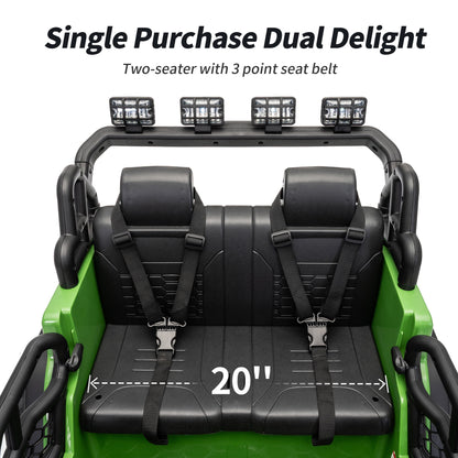 Outfunny 12V 7Ah Kids Ride on Truck, 2 Seater Electric Ride on Toys Car for Big Kids w/ Remote, Bluetooth - Green