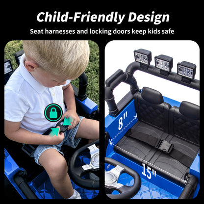 Outfunny 24V Kids Ride on Toy, Ride on Truck Electric Car for Kids with Remote Control, Bluetooth, Blue