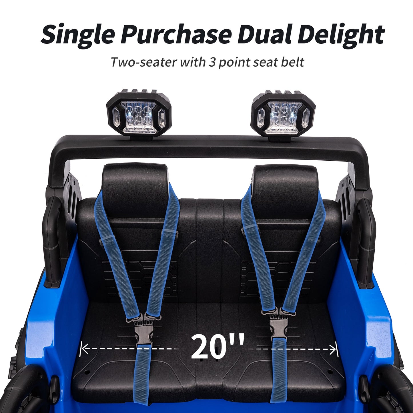 Outfunny 12V Kids Ride on Toys, 2 Seater Electric Ride on Truck Car for Big Kids with Remote, Bluetooth - Blue