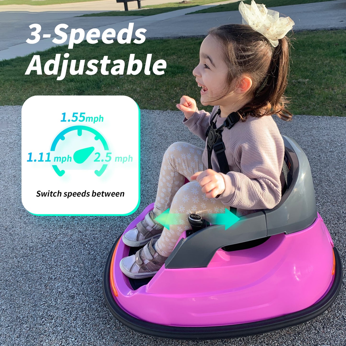 Outfunny 12V Bumper Car for Kids, Ride on Toys Bumper Car for Toddlers with Remote & Music - Pink