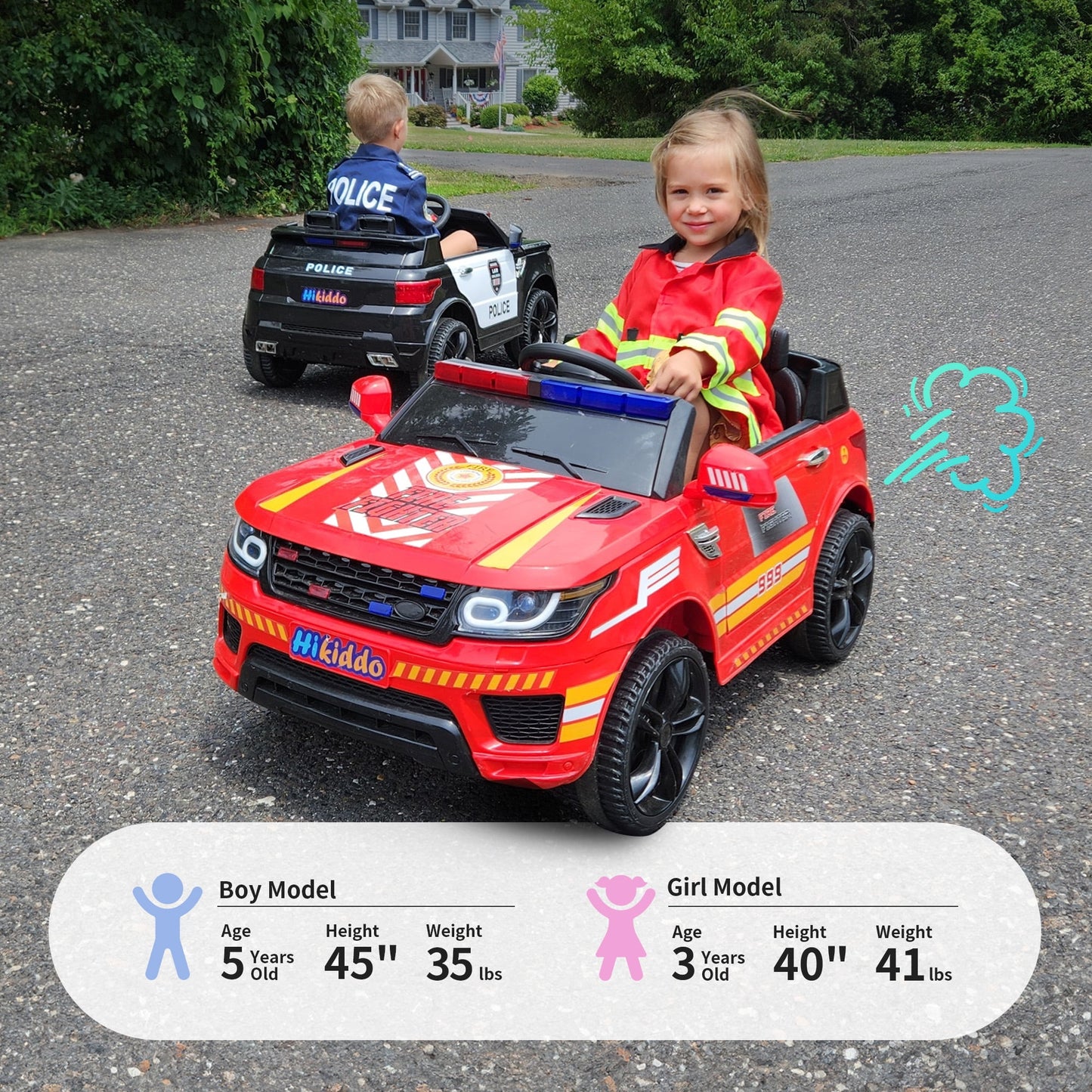 Outfunny Electric Police Car for Kids, 24 Volt Kids Ride on Toys w/ 400W Motors, Megaphone, Remote, Bluetooth - Red