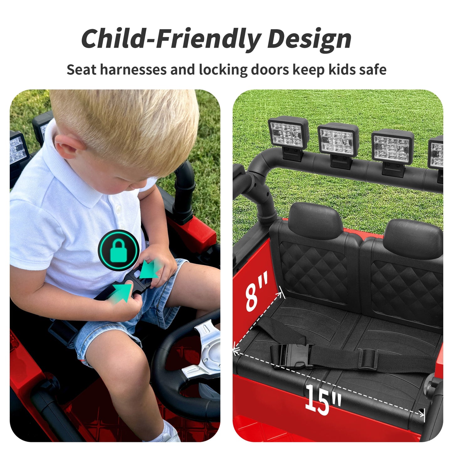 Outfunny 24 Volt Ride on Cars for Kids, Battery Operated Ride on Toy Truck w/ Remote, Bluetooth, 400W Power - Red