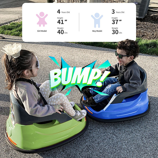 Outfunny 6V Bumper Car for Kids, Ride on Toys Bumper Car for Toddlers with Remote & Music - Green
