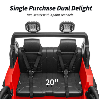 Outfunny 12V 7Ah Ride on Toy for Big Kids, 2 Seater Electric Ride on Car Truck w/ Remote, Bluetooth - Red