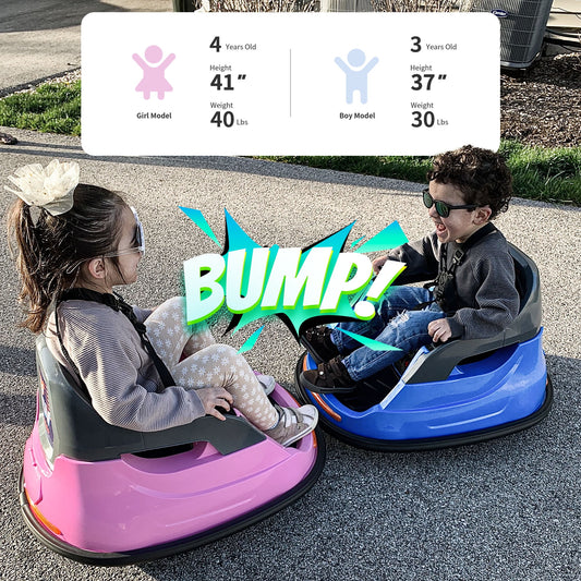 Outfunny 6V Bumper Car for Kids, Ride on Toys Bumper Car for Toddlers with Remote & Music - Pink