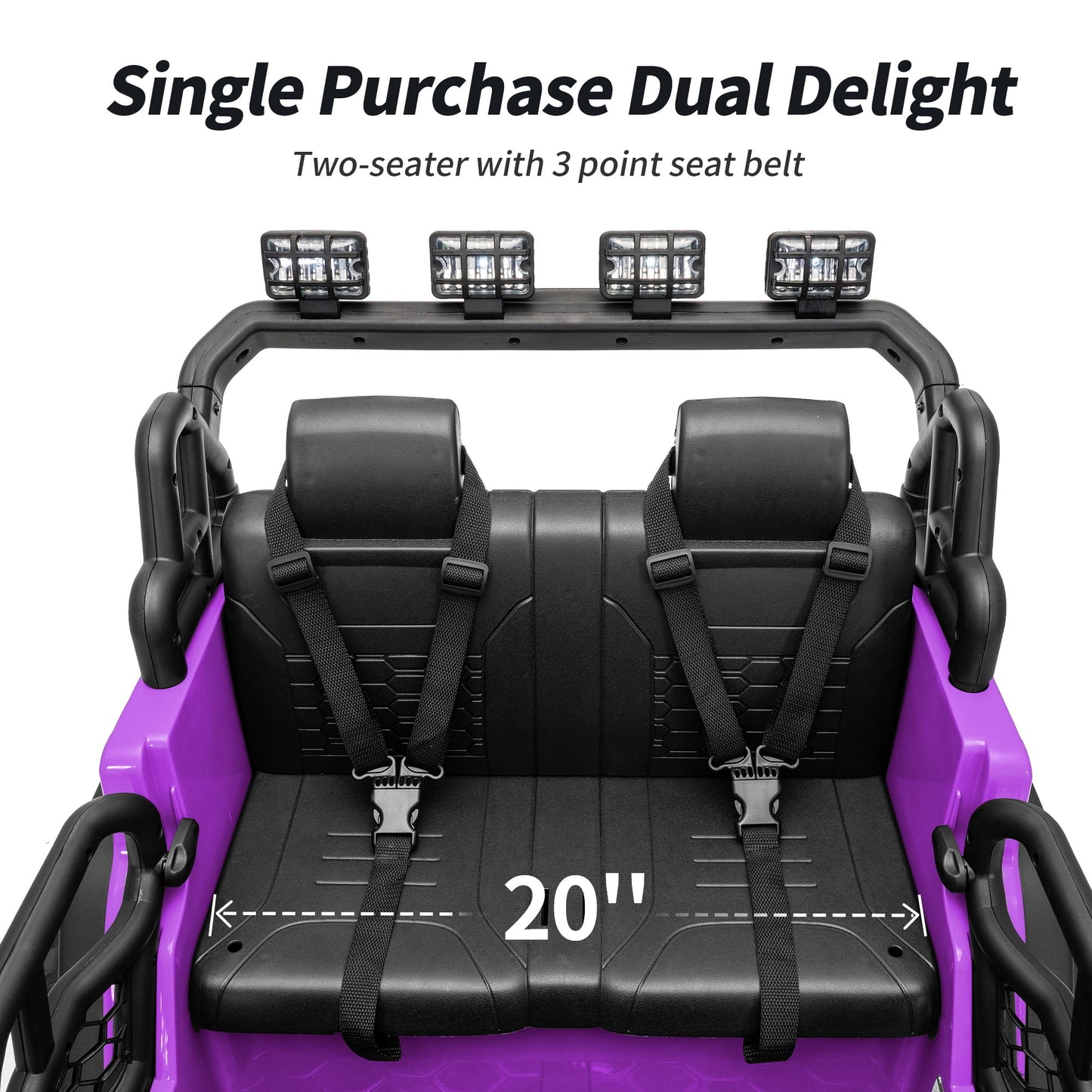 Outfunny 12V 7Ah Kids Ride on Truck, 2 Seater Electric Ride on Toys Car for Big Kids w/ Remote, Bluetooth - Purple