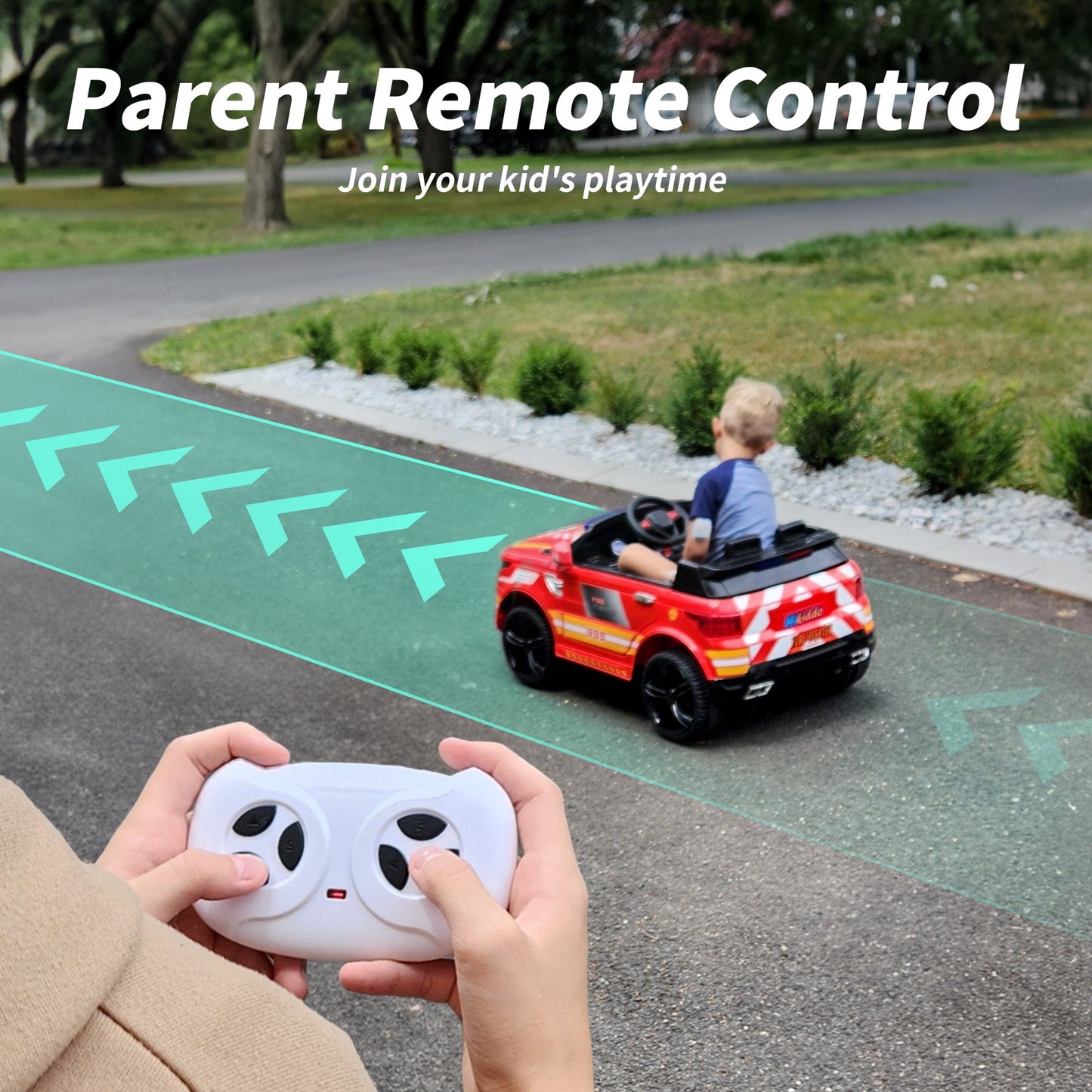 Outfunny Electric Police Car for Kids, 24 Volt Kids Ride on Toys w/ 400W Motors, Megaphone, Remote, Bluetooth - Red