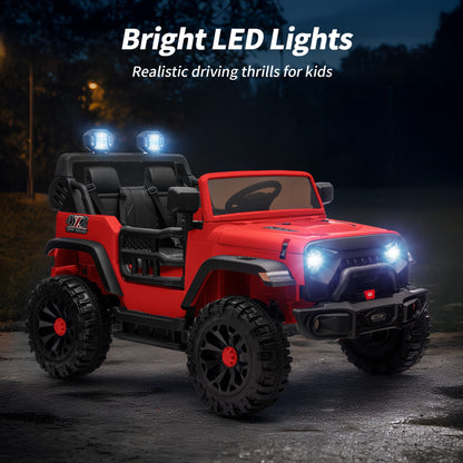 Outfunny 12V 7Ah Ride on Toy for Big Kids, 2 Seater Electric Ride on Car Truck w/ Remote, Bluetooth - Red