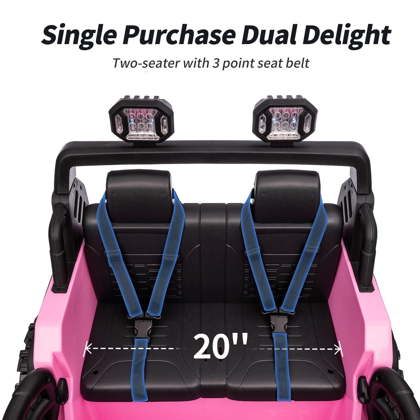 Outfunny 12V Kids Ride on Toys, 2 Seater Electric Ride on Truck Car for Big Kids with Remote, Bluetooth - Light Pink