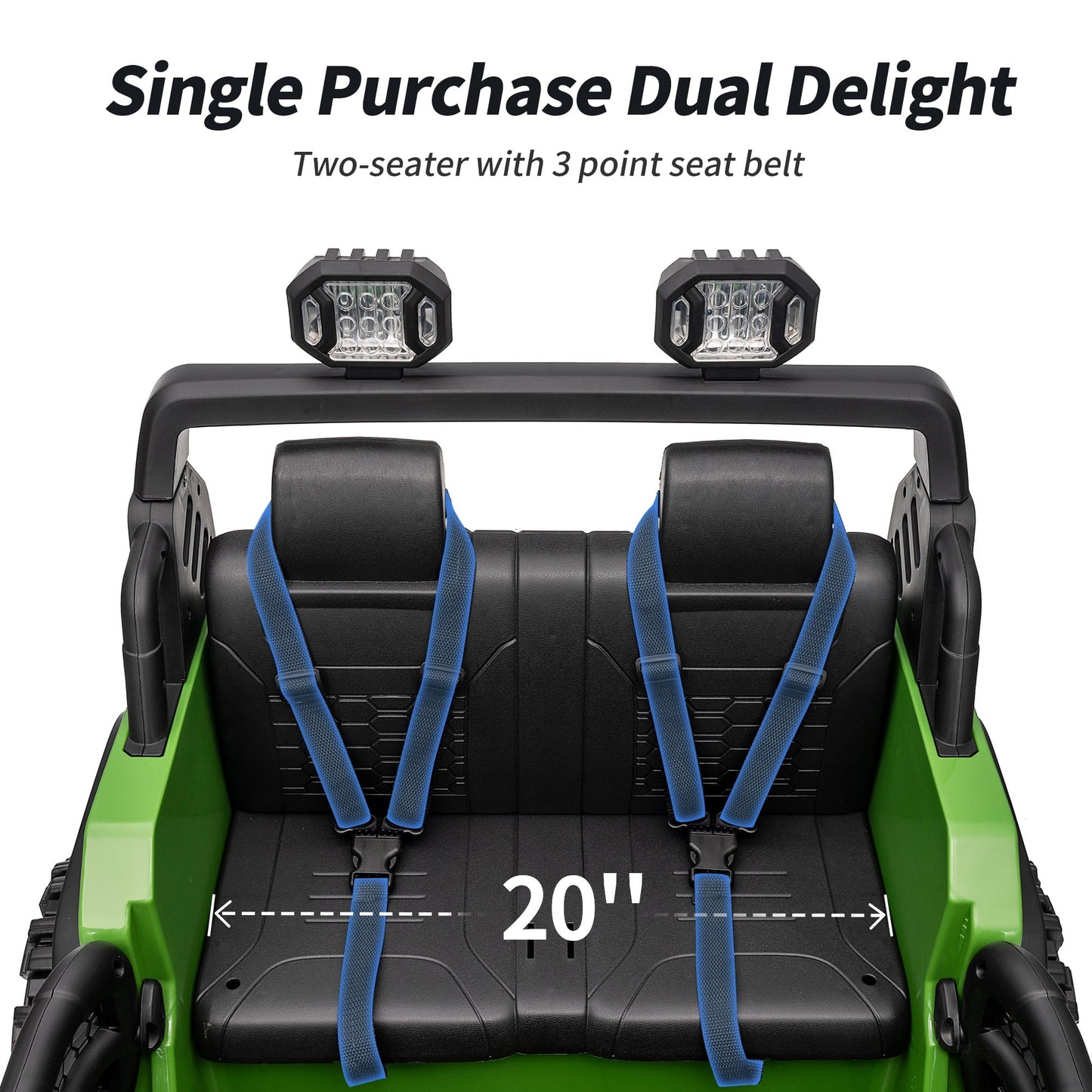 Outfunny 12V Kids Ride on Toys, 2 Seater Electric Ride on Truck Car for Big Kids with Remote, Bluetooth - Army Green