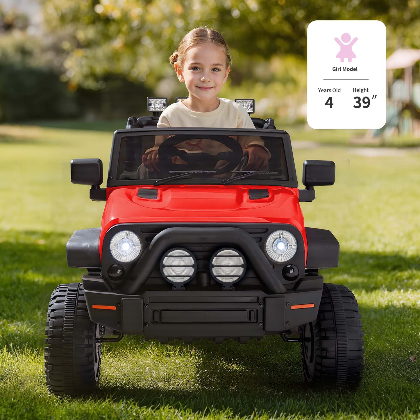 Outfunny 24 Volt Ride on Cars for Kids, Battery Operated Ride on Toy Truck w/ Remote, Bluetooth, 400W Power - Red