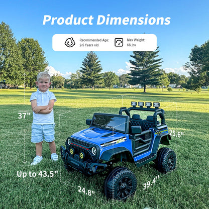 Outfunny 24V Kids Ride on Toy, Ride on Truck Electric Car for Kids with Remote Control, Bluetooth, Blue