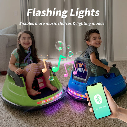 Outfunny 6V Bumper Car for Kids, Ride on Toys Bumper Car for Toddlers with Remote & Music - Green
