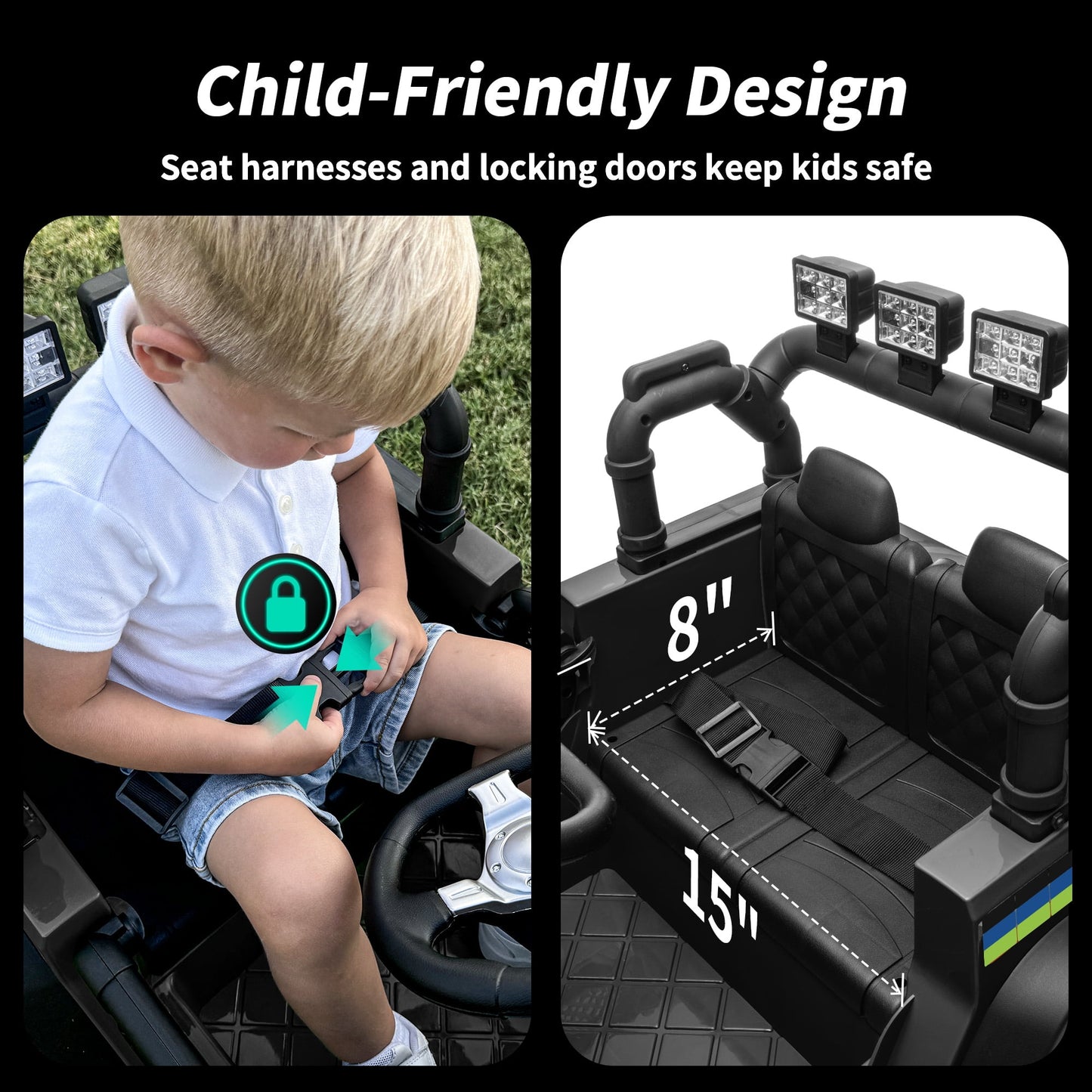 Outfunny 24V Kids Ride on Toy, Ride on Truck Electric Car for Kids with Remote Control, Bluetooth, Black