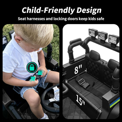 Outfunny 24V Kids Ride on Toy, Ride on Truck Electric Car for Kids with Remote Control, Bluetooth, Black