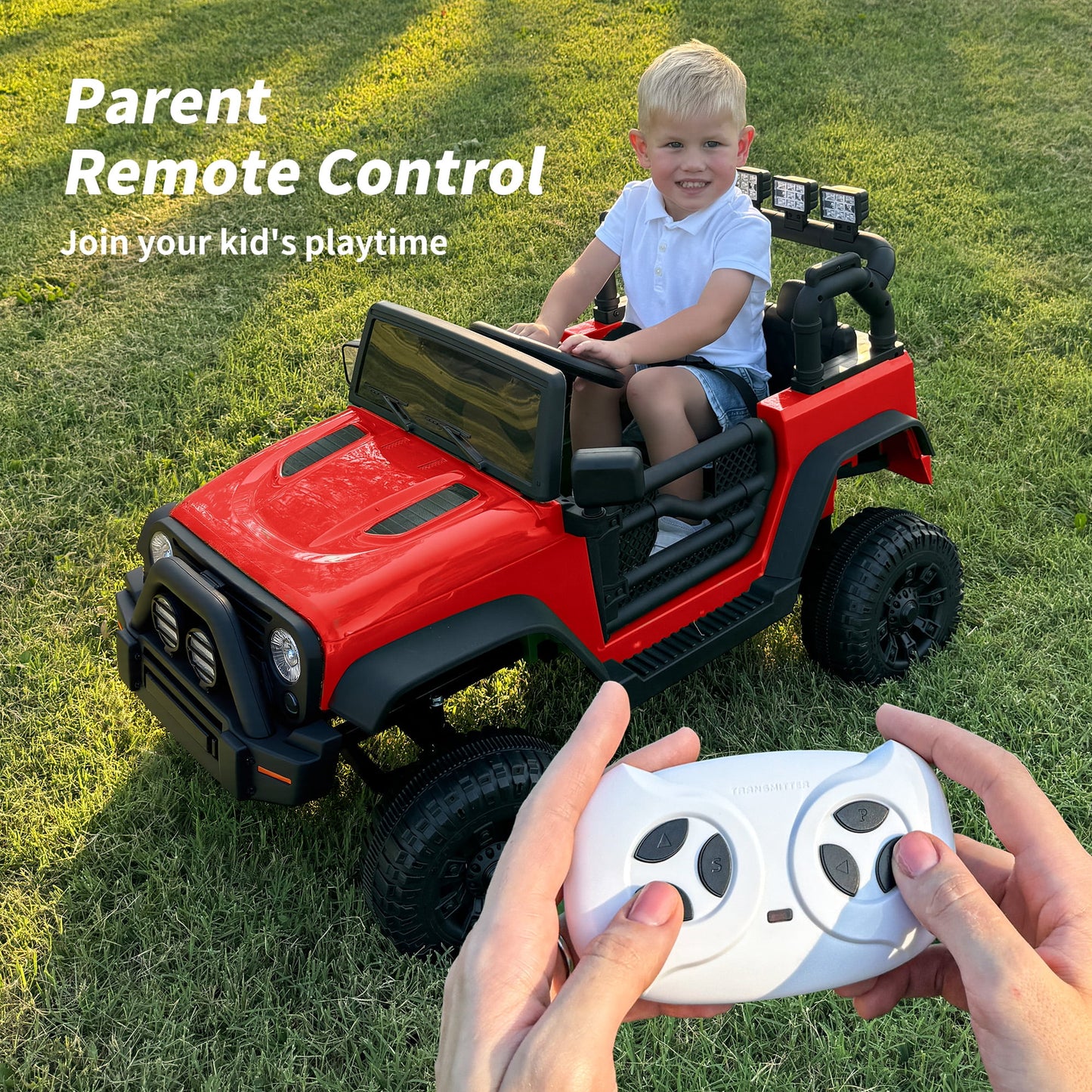Outfunny 24 Volt Ride on Cars for Kids, Battery Operated Ride on Toy Truck w/ Remote, Bluetooth, 400W Power - Red