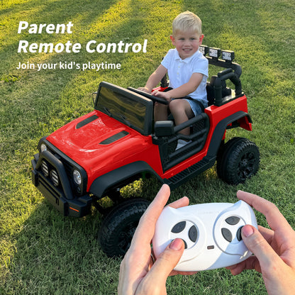 Outfunny 24 Volt Ride on Cars for Kids, Battery Operated Ride on Toy Truck w/ Remote, Bluetooth, 400W Power - Red