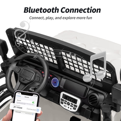 Outfunny 12V 7Ah Kids Ride on Truck, 2 Seater Electric Ride on Toys Car for Big Kids w/ Remote, Bluetooth - White