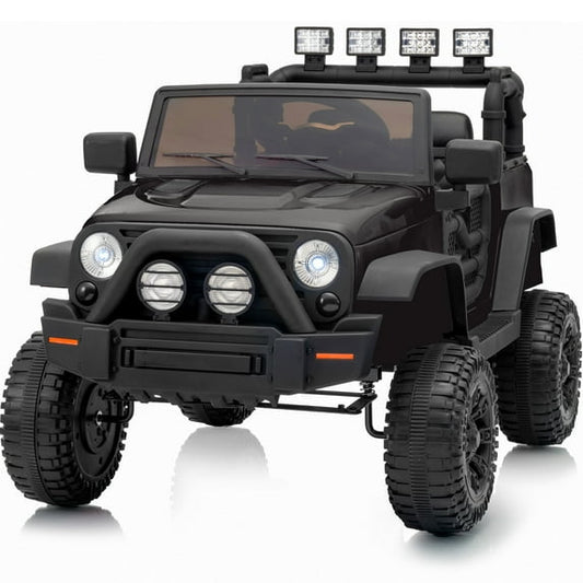 Outfunny 12 Volt Kids Ride on Truck, Battery Operated Electric Ride on Toy Car for Kids w/ Remote, Bluetooth - Black