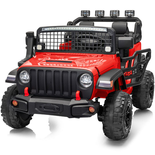 Outfunny 12V 7Ah Kids Ride on Truck, 2 Seater Electric Ride on Toys Car for Big Kids w/ Remote, Bluetooth - Red