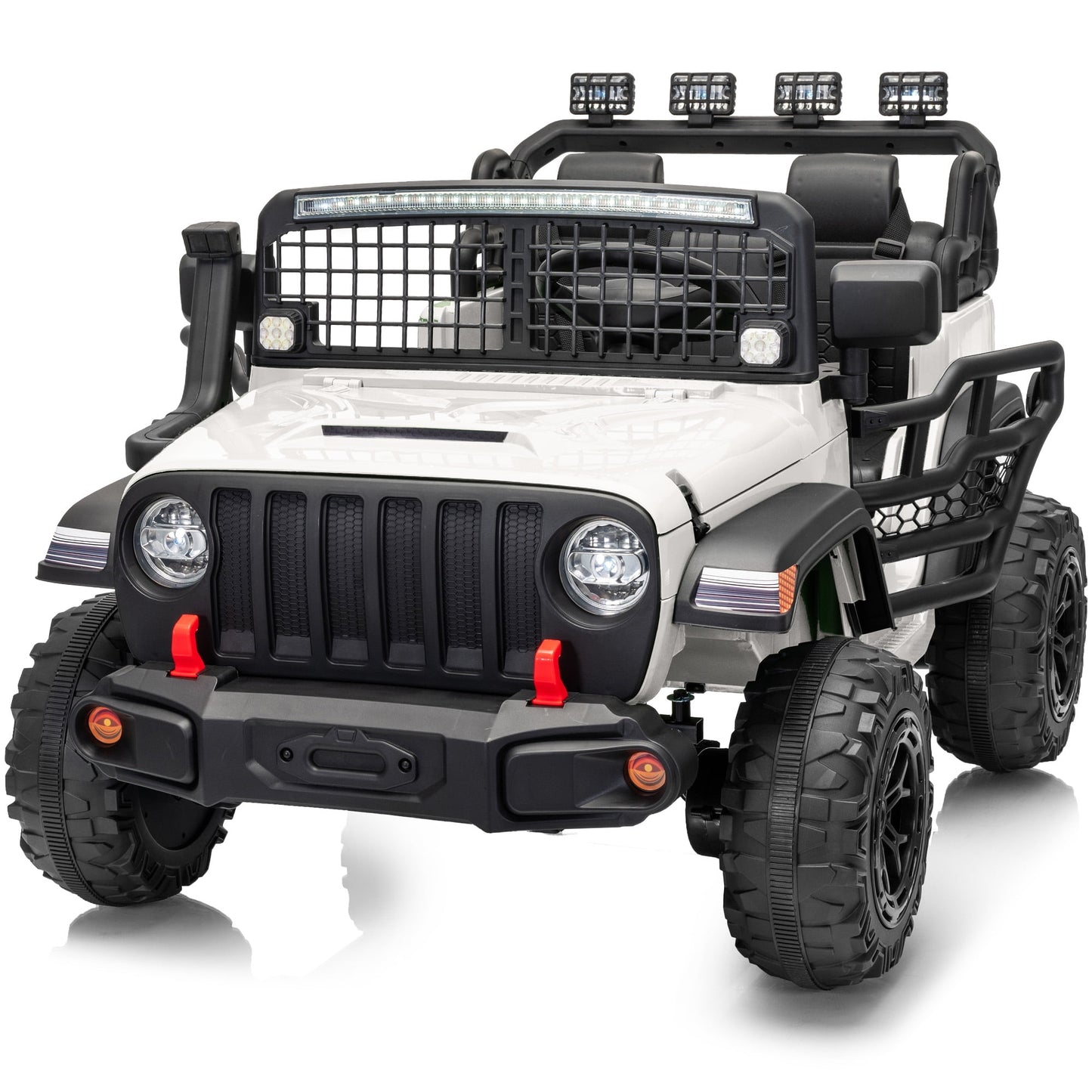 Outfunny 12V 7Ah Kids Ride on Truck, 2 Seater Electric Ride on Toys Car for Big Kids w/ Remote, Bluetooth - White