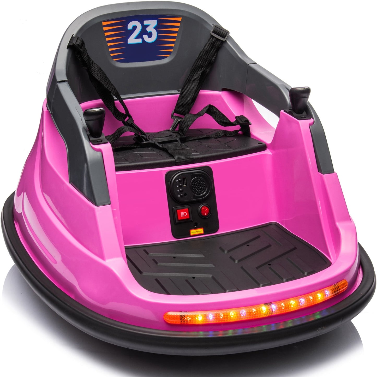 Outfunny 12V Bumper Car for Kids, Ride on Toys Bumper Car for Toddlers with Remote & Music - Pink