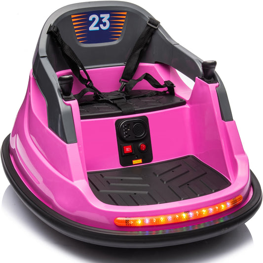 Outfunny 12V Bumper Car for Kids, Ride on Toys Bumper Car for Toddlers with Remote & Music - Pink