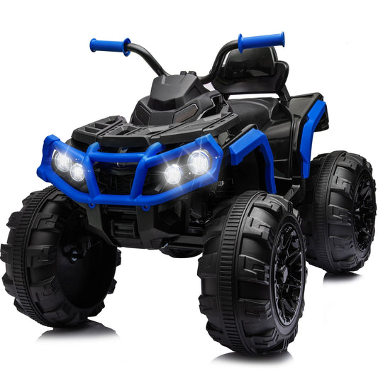 Outfunny 24V Kids 4 Wheeler, Electric ATV Quad Ride-on Toy for Big Kids Ages 3 and up, Blue