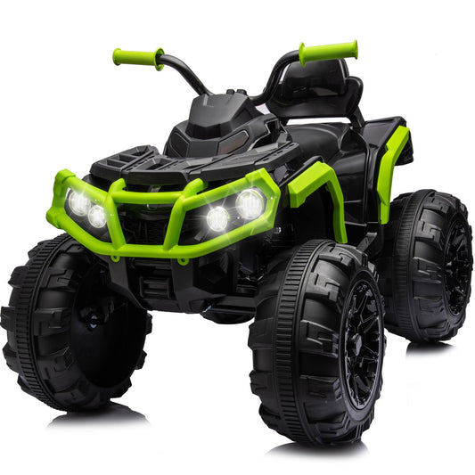 Outfunny 24V Kids 4 Wheeler, Electric ATV Quad Ride-on Toy for Big Kids Ages 3 and up, Green