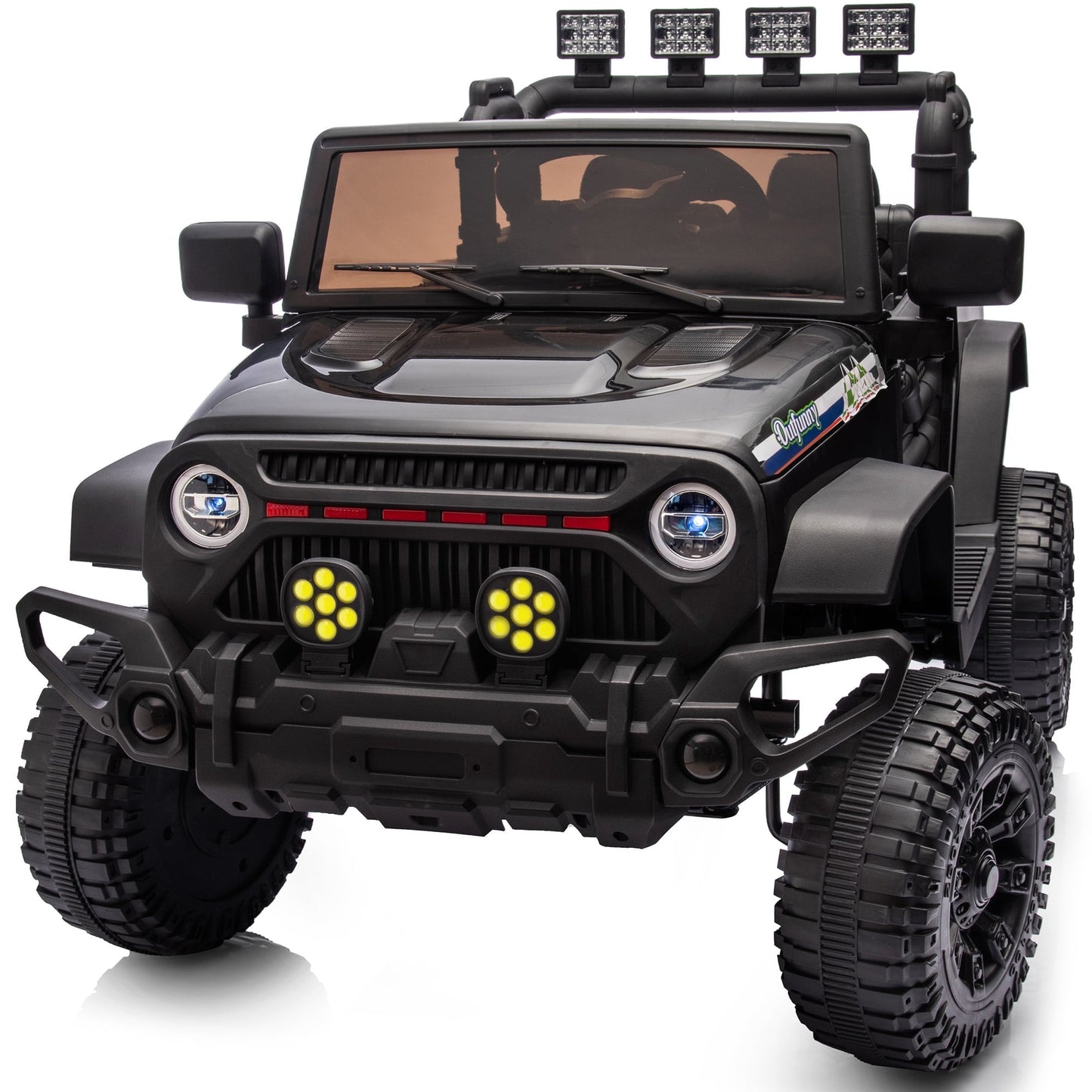 Outfunny 24V Kids Ride on Toy, Ride on Truck Electric Car for Kids with Remote Control, Bluetooth, Black