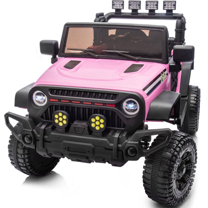 Outfunny 24V Kids Ride on Toy, Ride on Truck Electric Car for Kids with Remote Control, Bluetooth, Light Pink