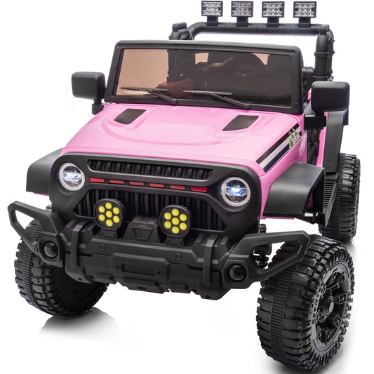 Outfunny 24V Kids Ride on Toy, Ride on Truck Electric Car for Kids with Remote Control, Bluetooth, Light Pink