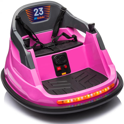 Outfunny 6V Bumper Car for Kids, Ride on Toys Bumper Car for Toddlers with Remote & Music - Pink
