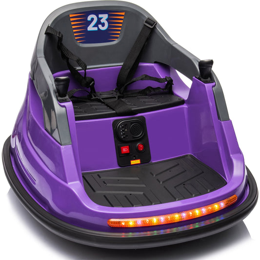 Outfunny 6V Bumper Car for Kids, Ride on Toys Bumper Car for Toddlers with Remote & Music - Purple