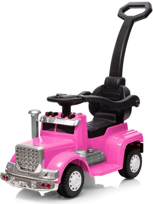 Outfunny Toddler Ride on Toys, 3 in 1 Push Car for Toddlers Aged 1-3 with Handle, Hot Pink