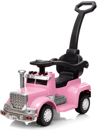 Outfunny Toddler Ride on Toys, 3 in 1 Push Car for Toddlers Aged 1-3 with Handle, Pink