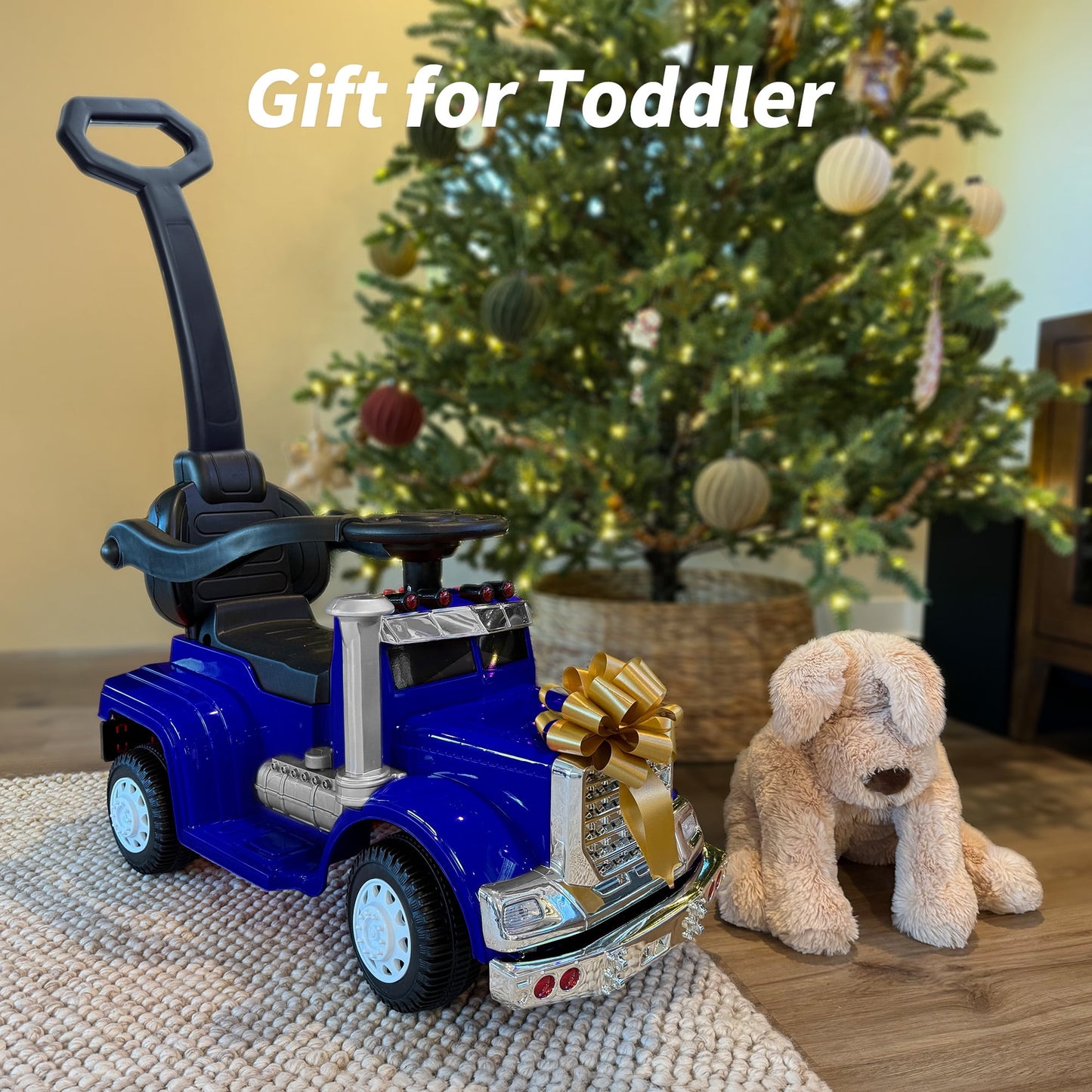 Outfunny Toddler Ride on Toys, 3 in 1 Push Car for Toddlers Aged 1-3 with Handle, Blue