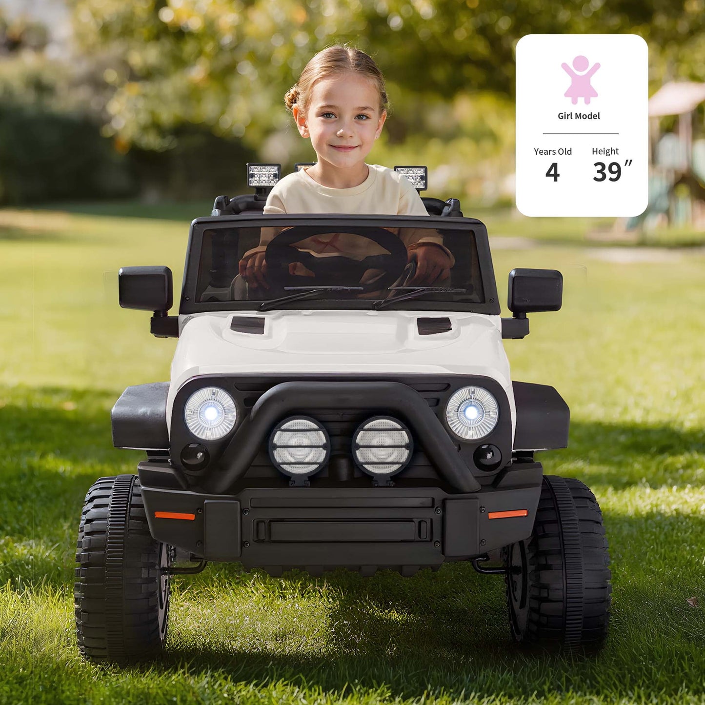 Outfunny 24 Volt Ride on Cars for Kids, Battery Operated Ride on Toy Truck w/ Remote, Bluetooth, 400W Power - White