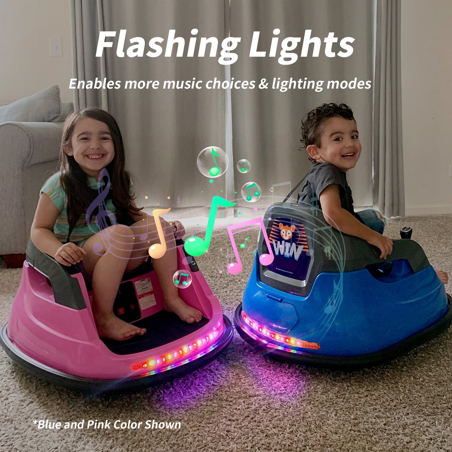 Outfunny 12V Bumper Car for Kids, Ride on Toys Bumper Car for Toddlers with Remote & Music - Pink
