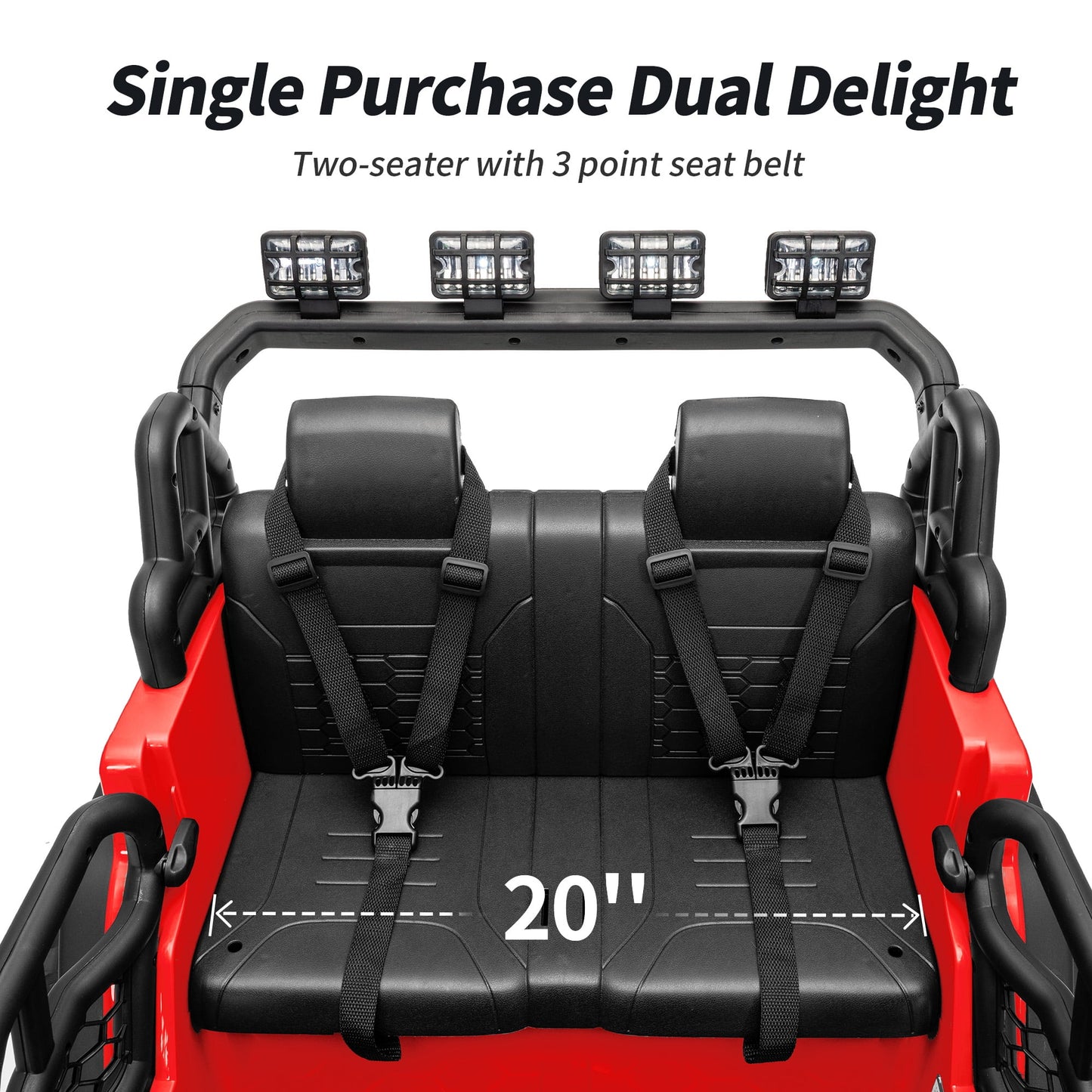 Outfunny 12V 7Ah Kids Ride on Truck, 2 Seater Electric Ride on Toys Car for Big Kids w/ Remote, Bluetooth - Red