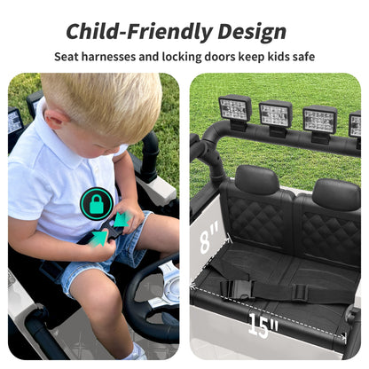 Outfunny 24 Volt Ride on Cars for Kids, Battery Operated Ride on Toy Truck w/ Remote, Bluetooth, 400W Power - White