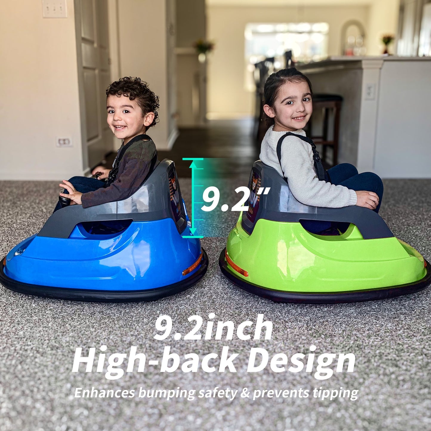 Outfunny 6V Bumper Car for Kids, Ride on Toys Bumper Car for Toddlers with Remote & Music - Green